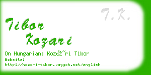 tibor kozari business card